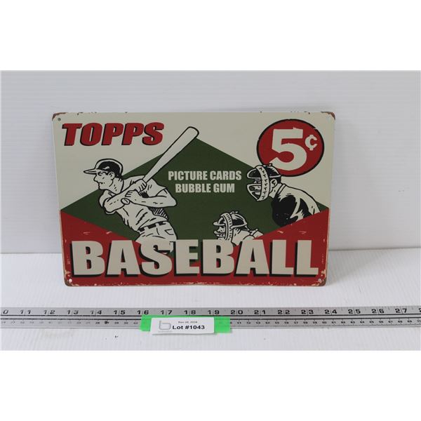 Topps Baseball Metal Sign - 12" x 8"