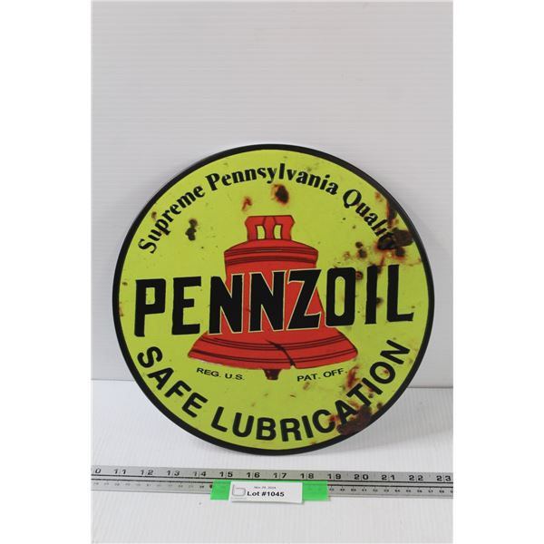 Pennzoil Metal Sign - 12"
