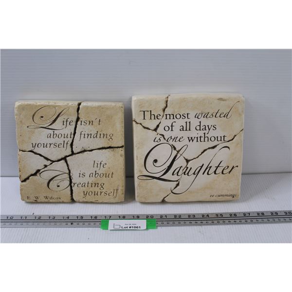 (2) Motivational Wall Art Tiles - 8" x 8"