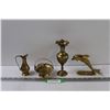 Image 1 : (4) Brass Figurines & Vases - Assorted Sizes