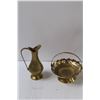 Image 2 : (4) Brass Figurines & Vases - Assorted Sizes