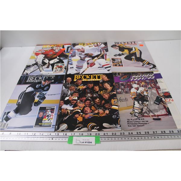 (6) Beckett Hockey Monthly Magazines - 1991-92 Editions