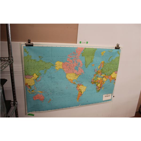 Hammond World Map Approx. 49.5" Wide x 33.25" Tall