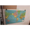 Image 1 : Hammond World Map Approx. 49.5" Wide x 33.25" Tall
