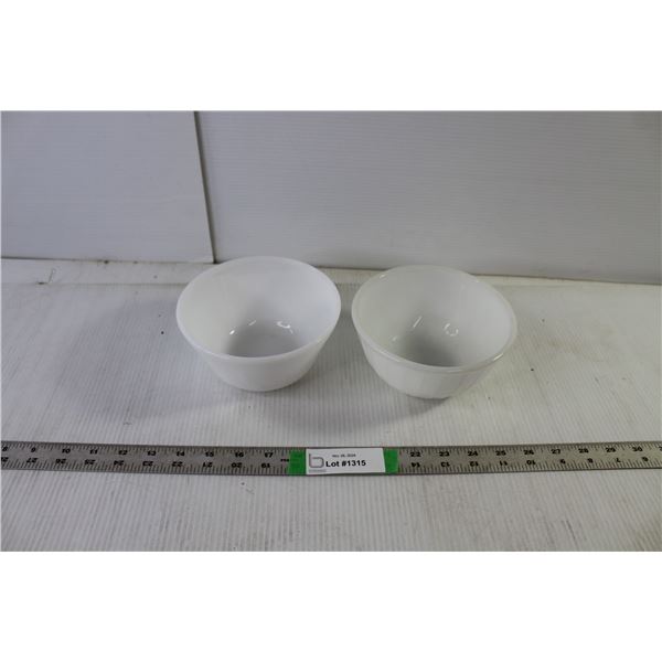 (2) Milk Glass Fire King Bowls