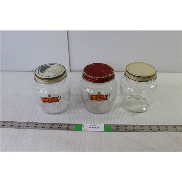 (3) Glass Storage Jars