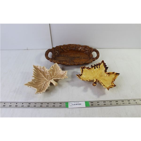 (3) Trays- Niagara Falls, Leaves