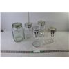 Image 1 : (5) Glass Mason Jars- Assorted Sizes - Wired on Lids