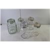Image 2 : (5) Glass Mason Jars- Assorted Sizes - Wired on Lids