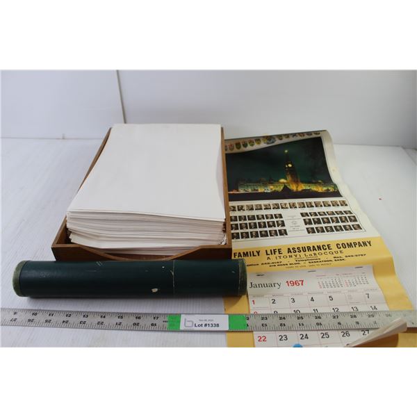 Fathers of Confederation 1967 Calendar - Saskatoon & Legal Envelopes