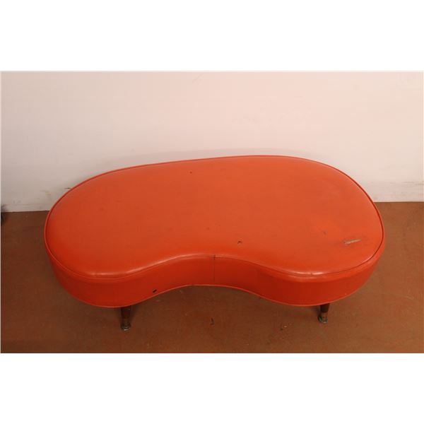 *Orange Peanut Shaped Stool 17" Long x 19.5" Deep x 12" High-  Some Ware