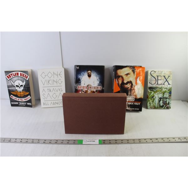 (6) Adult Books Lot- Dave Batista, WWF / WWE, Mick Foley Misc.