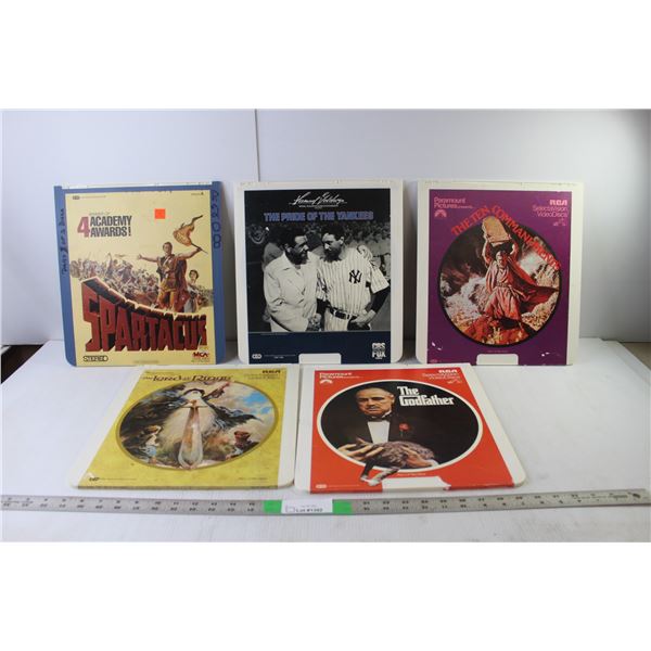 (5) RCA Video Discs- Lord of the Rings, Spartacus, Yankees, Godfather, Ten Commandments