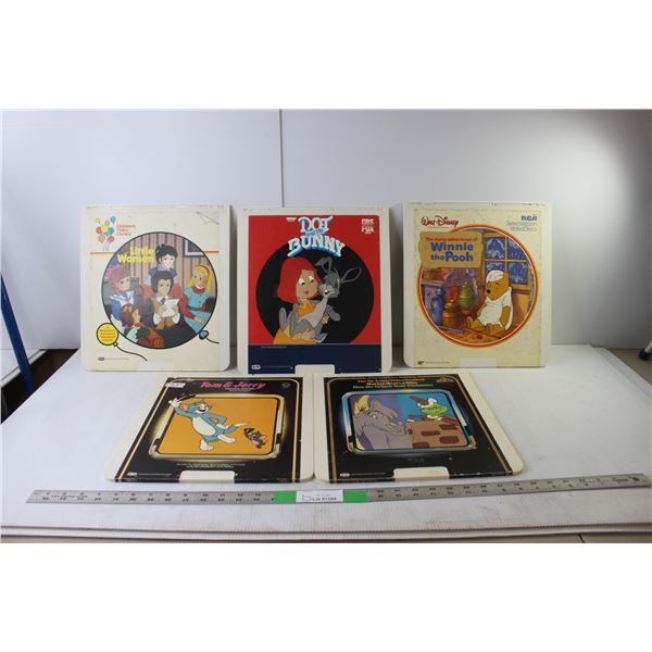 (5) Cartoon RCA Video Discs- Winnie the Pooh, Dr. Seuss, Tom & Jerry, Misc.