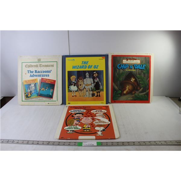 (4) Cartoon RCA Video Discs- Charlie Brown, Wizard of Oz, Chip & Dale, The Raccoons