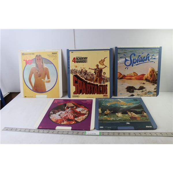 (5) RCA Video Discs- Splash, 10, Ten Commandments, Sound of Music, Spartacus