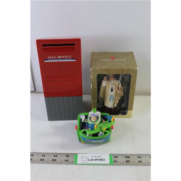 Canada Post Coin Bank, Pope John Paul II & Buzz Lightyear Figurine