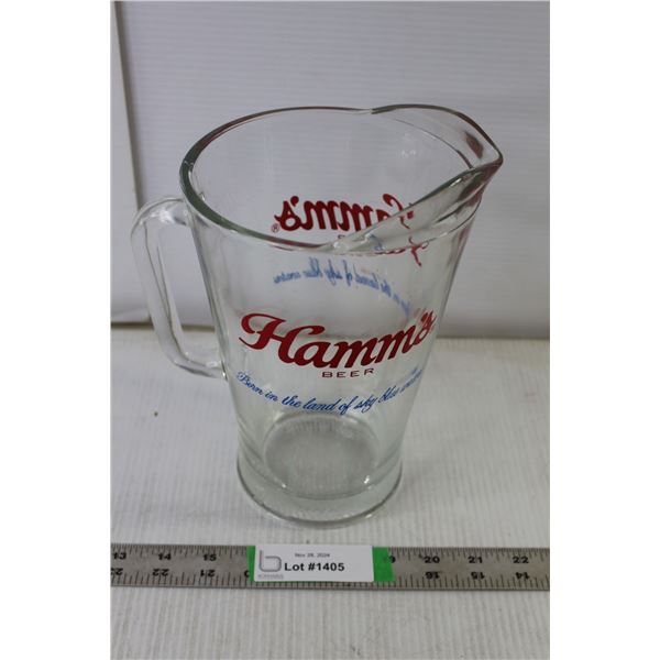 8.25" Tall Hamm's Beer Glass Pitcher