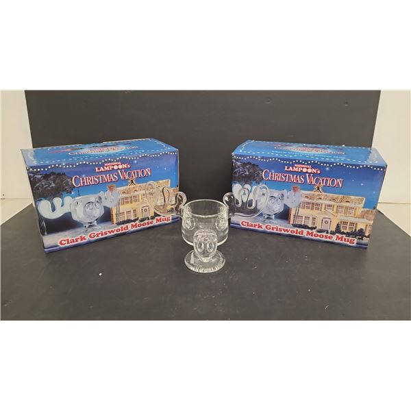 (2) National Lampoon's Christmas Vacation Clark Griswold Moose Mugs