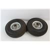 Image 2 : (2) 4.10/ 3.50- 4 Small Industrial Tires- Both Hold Air