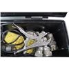 Image 4 : Plastic Cambril Tool Box, 19'' x 6'' x 8'' w/ Various Tools, Black And Decker Drill, Small Pipe Fitt