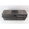 Image 5 : Plastic Cambril Tool Box, 19'' x 6'' x 8'' w/ Various Tools, Black And Decker Drill, Small Pipe Fitt