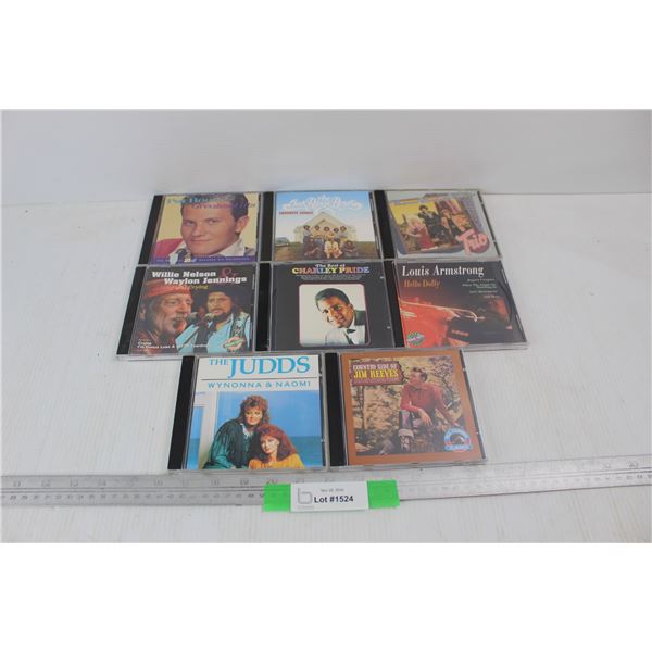 (8) Various CDs, Charley Pride, Willie Nelson & Waylon Jennings, Misc.