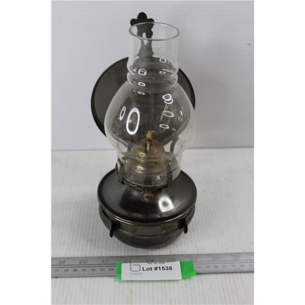 Unmarked Kerosene Lamp w/ Wall Hanging Mount- As Is