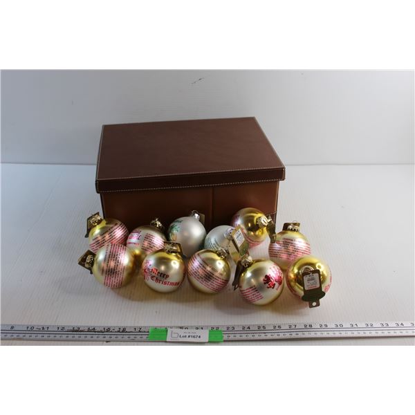 Christmas Customs of Scotland Tree Ornaments and Storage Box 15'' x 6''