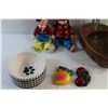 Image 5 : Block Ice Shaver, Ceramic Wall Fruit Decor, Nut & Pet Bowls and Chinese Porcelain Dolls