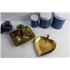 Image 3 : Brass and Ceramic Candle Holders, Storage Tins and Brass Serving Tray