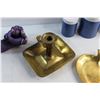 Image 5 : Brass and Ceramic Candle Holders, Storage Tins and Brass Serving Tray