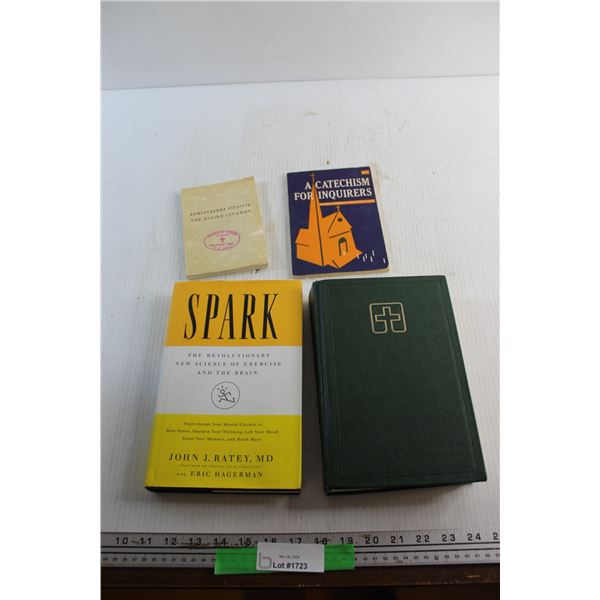 (4) Books - The Divine Liturgy, Spark by John J. Ratey and Lutheran Book of Worship