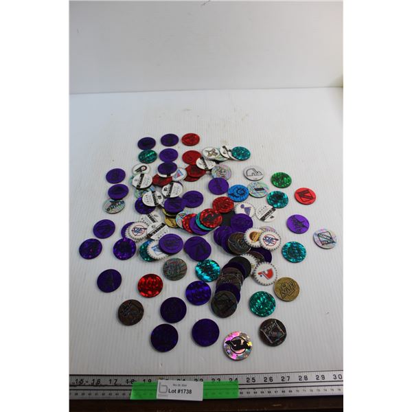 (23) NHL Team Logos POGS and POG Slammers and (84) NHL 1994-95 Team Slammer Logos Set