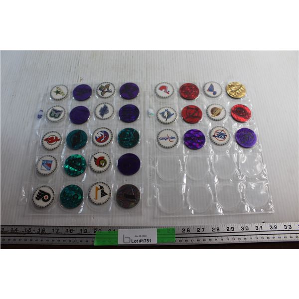 NHL Team Logo Pogs and Team Logo Slammers