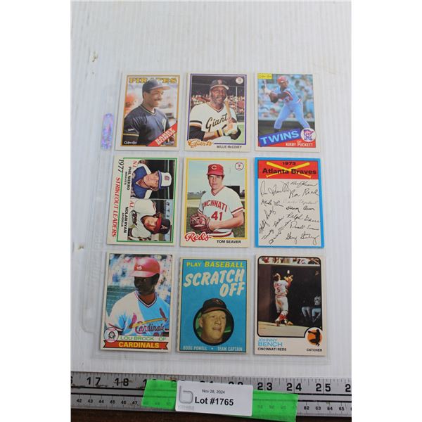 (9) Vintage Baseball Cards