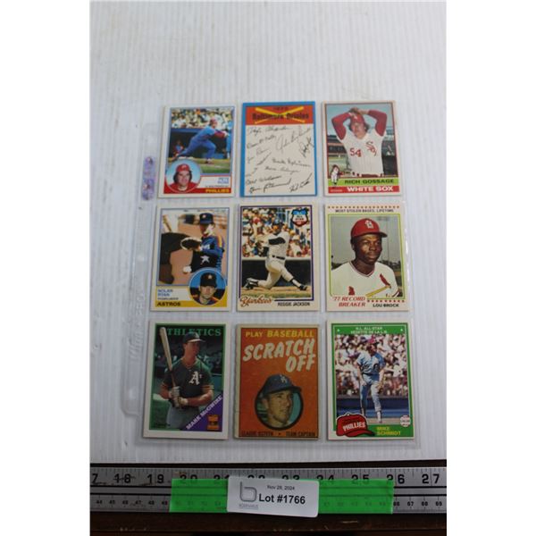 (9) Vintage Baseball Cards