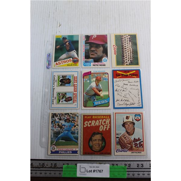 (9) Vintage Baseball Cards