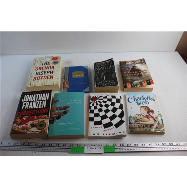 (8) Books - James Frey, Jonathan Frantzen and Joseph Boyden