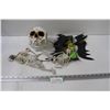 Image 1 : Halloween Decorations - Skull (makes Creepy Sounds), Bats, Skeletons, Glowsticks