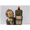 Image 3 : Battery Powered Hand Made Hand Painted Ceramic Gambling Figurine - As Is