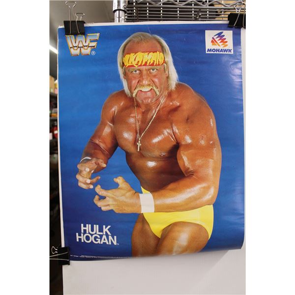 (2) "Authentic" WWF Posters - Hulk Hogan, 'Macho Man' Randy Savage