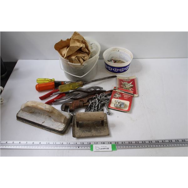 Nails, Screws, Fishing Lures, Hardware, Chain, Screwdrivers, Pliers, Snips, Pipe Wrench