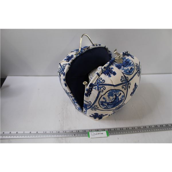 Rose Brocade Porcelain Tea Pot, Tea Cozy