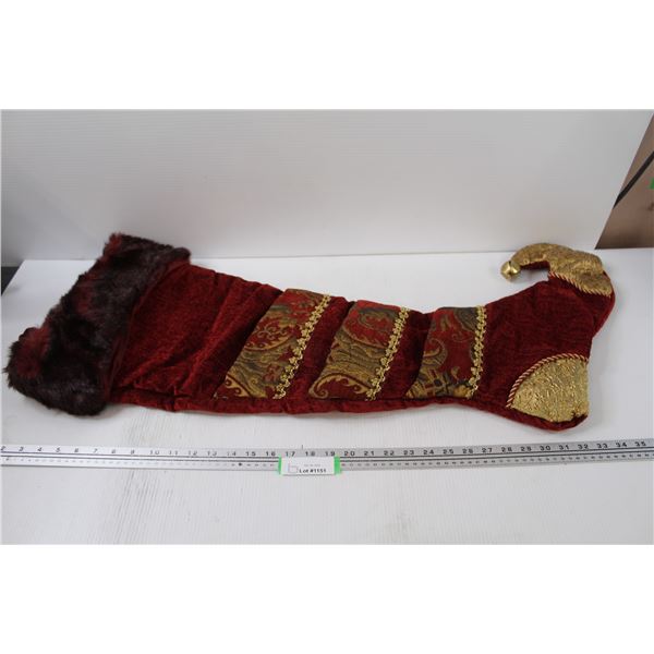 Large Christmas Stocking With Bell on Toe