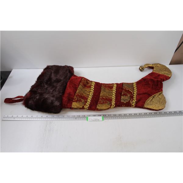 Large Christmas Stocking With Bell on Toe