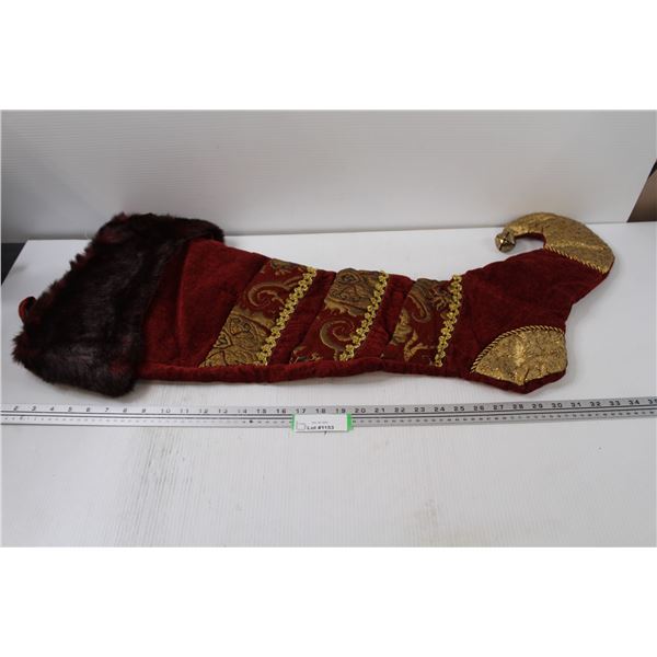 Large Christmas Stocking With Bell on Toe
