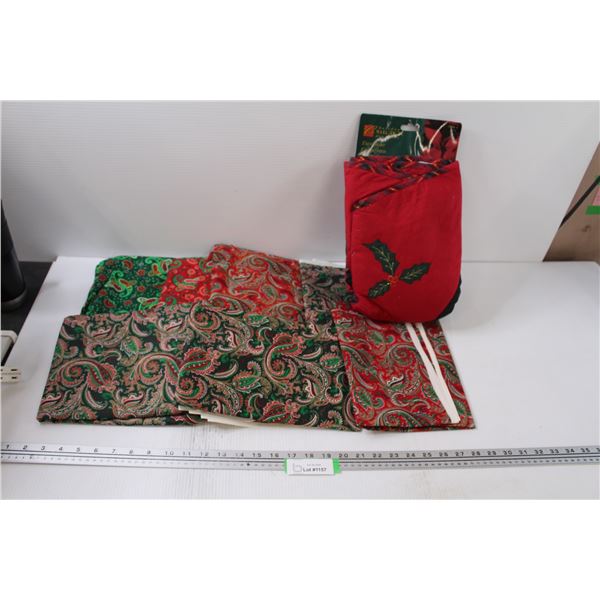 Christmas Tree Skirt, Variety of Festive Fabrics