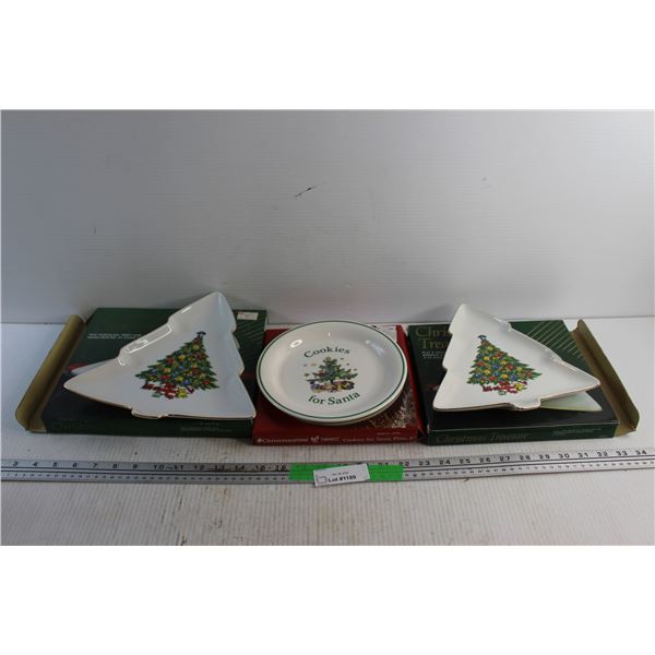 (3) Porcelain Christmas Plates