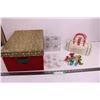 Image 1 : Christmas Ornaments (NIB), Christmas Tree Stringed Ornaments, Storage Box 11" x 7.5" x 16"